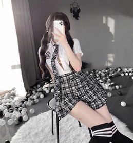 Women Sexy Lingerie Temptation Student Role Play Uniform School Girl Cosplay Set