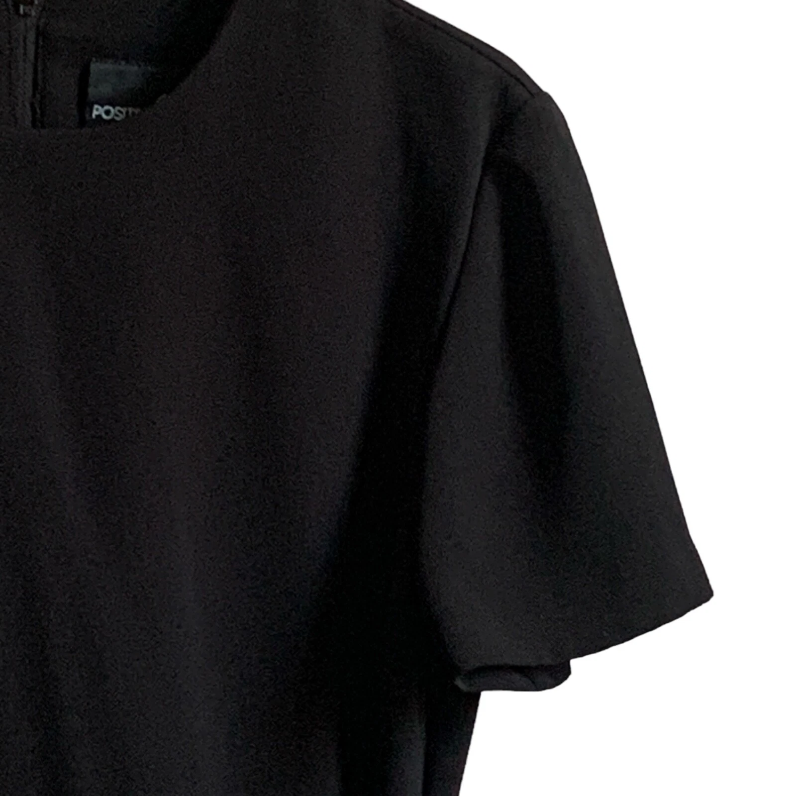 VETEMENTS Abito Positive Attitude TAGLIA 10 nero vita raccolta ufficio lunghezza ginocchio USA