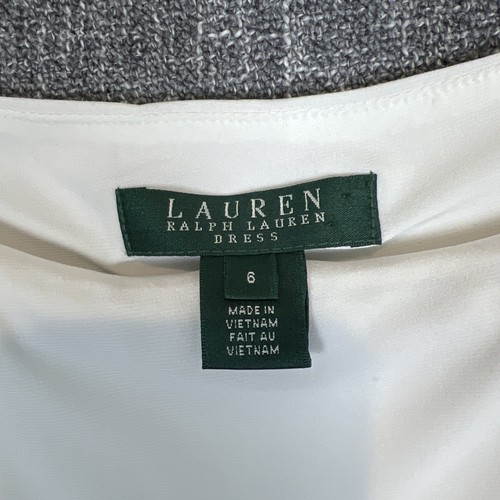 Lauren Ralph Lauren Dress Size 6 White/Blue Stretch Polyester & Elastane - Picture 3 of 15