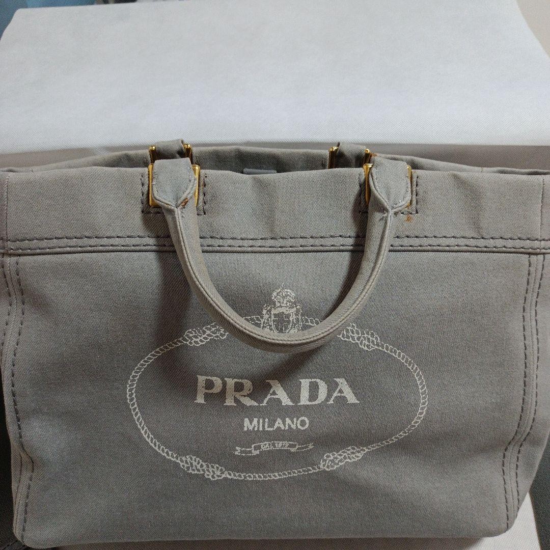 PRADA Gray Canvas Shoulder Bag thumbnail 2