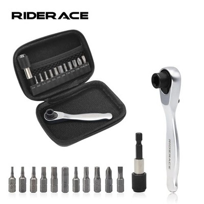 Fahrrad Multi Tool Ratsche Schraubenschlüssel Set 1/4'' Sechskant Inbus Torx Bits Tragbar Kit