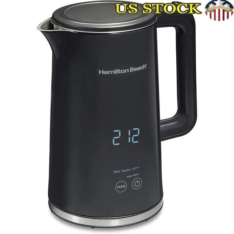 Cool Touch Electric Kettle 1500W Fast Boil Digital Control Automatic Shut-Off US