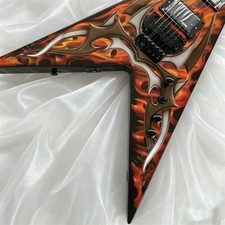 Tribal Flame Kerry King Electric Guitar Stainless Fret Bull Horn Head Watermark