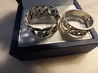 Lot of 2 STERLING Silver Band Rings- Vintage Both Different