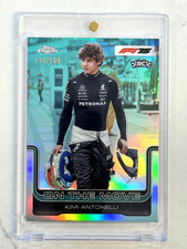 2025 Topps Chrome F1 #185 KIMI ANTONELLI Aqua Refractor On the Move Rc /199