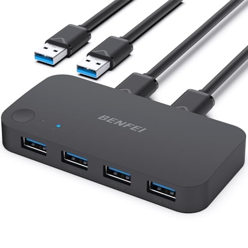 Commutateur USB 3.0 double ordinateur switch 4 ports pour PC portable et souris