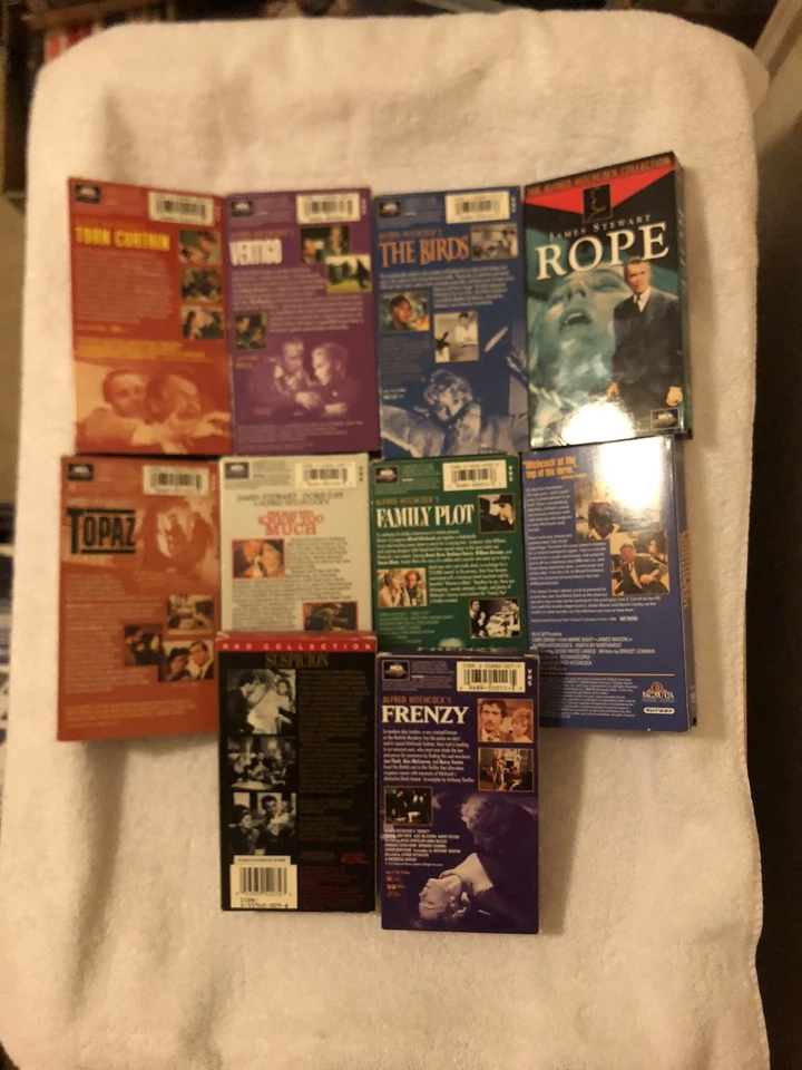 ALFRED HITCHCOCK 10 VHS Tape Lot Vertigo, The Birds, North by Northwest - Image 3 of 3