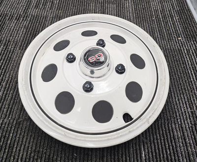 #ad GS Vintage 14quot; Hubcap White Wheel Center Cap Old Hot Rod $38.99
