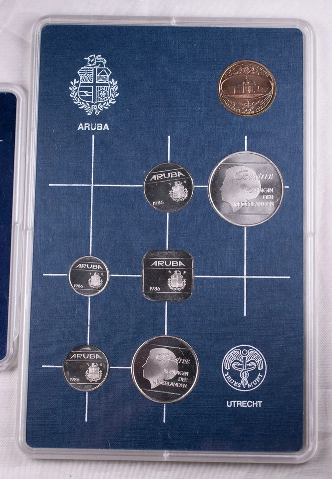 1985 Netherlands Anitlles and 1986 Aruba UNC Sets Lot of 2 - Image 3 of 4