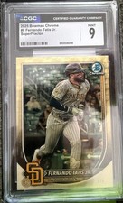 Marketplace image: 2025 Bowman Chrome Fernando Tatis Jr. SuperFractor #1/1 Padres CGC 9