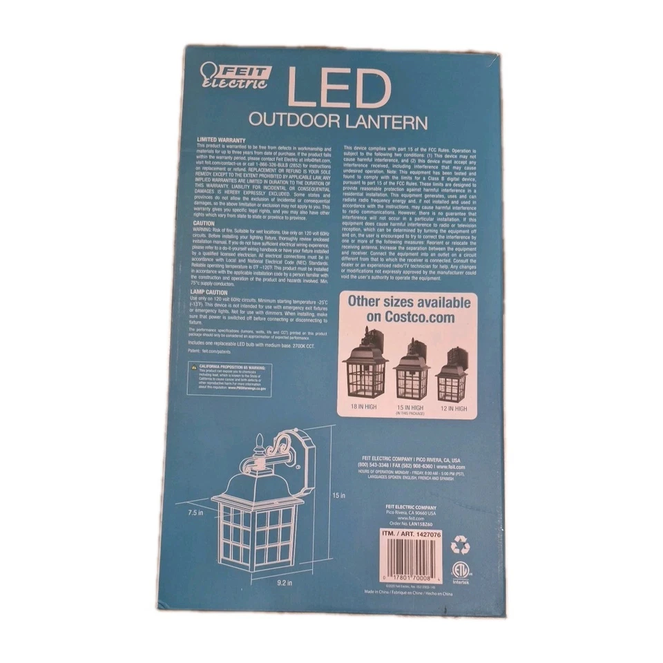 Linterna LED eléctrica para exteriores Feit de 800 lúmenes Foto 4 de 4