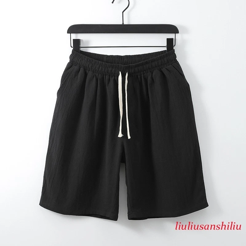 Summer Shorts Korean Casual Men's Pants Shorts Loose Summer Cotton Linen Pants