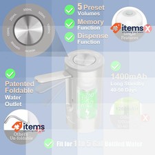 Kitchenboss Electric Water Dispenser: USB Charging 1 - 5 Gallon Pump Bottle 3.8