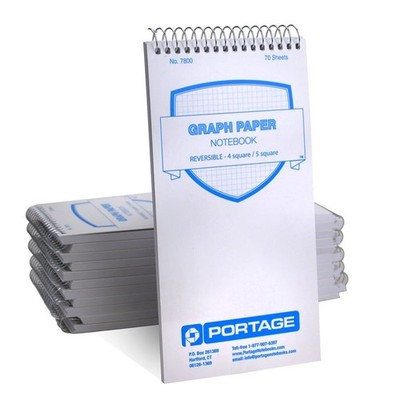Portage Graph Paper Notebook   Top Bound Spiral Grid Notepad, Small Graph