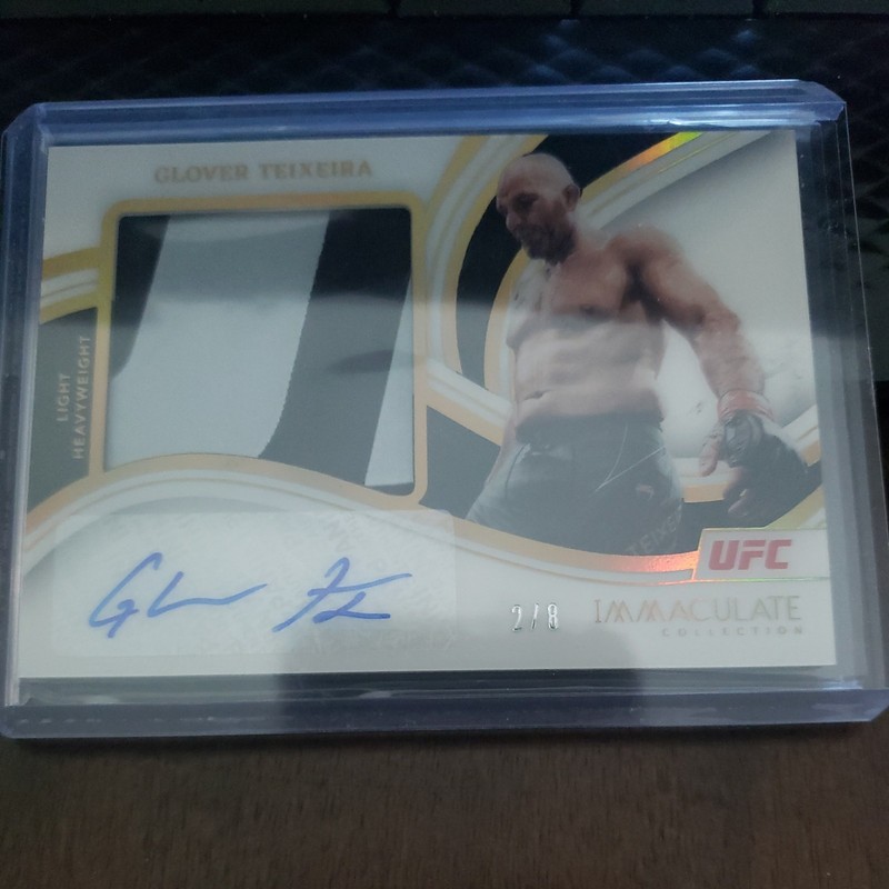 2023 Immaculate Collection UFC Glover Teixeira Premium Memorabilia Auto 02/08.