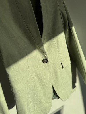 Zara Green Basic Slim Fit Blazer. Size Small