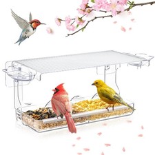Window Bird Feeder for Outdoors, Clear Wild Bird Feeders Window Mounted with ...