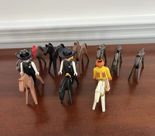 Vintage 1974 Playmobil Geobra Western Horses Cowboy Indian Figures Lot