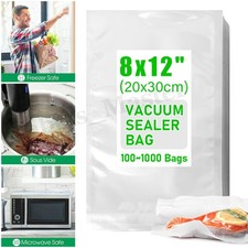 8"x12" Quart Vacuum Sealer Bags Embossed Food Saver Storage Precut Package 4 Mil