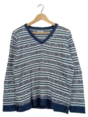 Croft & Barrow Pullover V-Ausschnitt Gestreift Blau Weiss Mintgrün Gr. 40