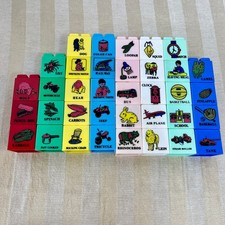 Vintage Plastic Alphabet ABC Building Blocks Multicolor Lot of 36