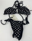 Rio Dreams Brazilian Bikini SET  Top Bottom Sz Medium Black & White Polka Dots