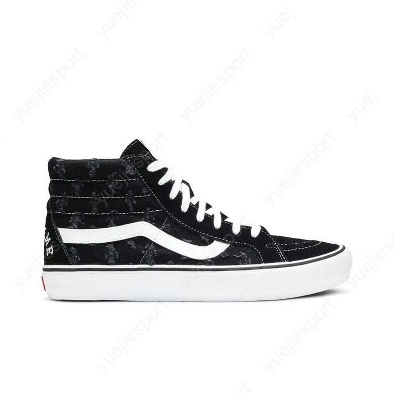 Supreme x Vans Sk8- High Black Hole Punch Denim for sale | eBay