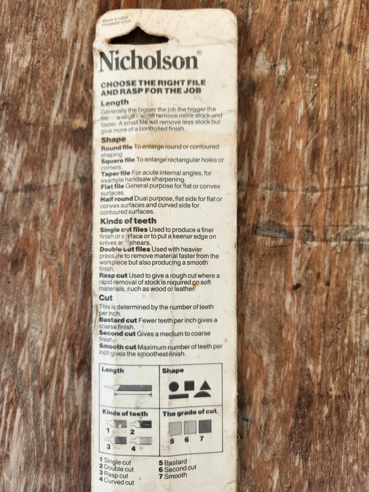 Nicholson 10" Flat Mill Bastard arquivo de diamante preto 21839 feito nos EUA ferramenta Cooper - Imagem 4 de 4