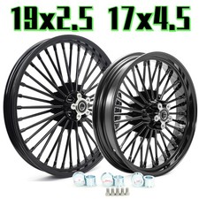 19x2.5 17x4.5 Fat Spoke Wheels Rims For Harley Dyna Street Bob Fxdb Fxdc 08-17