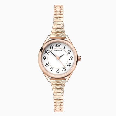 Sekonda Watch 2639 Ladies Rose Gold Expander Bracelet Easy Read Dial
