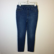 Chico's Jegging Ankle Jeans 1R Womens US 8R Blue Med Wash Stretch Denim Pull-on