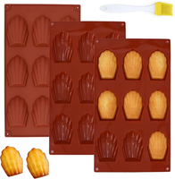3 StüCk Madeleines Silikon Backform Mit BüRste