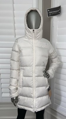 The North Face Womens Gotham Mid Parka 600-Down Winter Jacket Hooded - White NWT