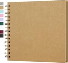 8 x 8 Inch Hardcover Kraft Blank Page DIY Scrapbook Photo Album, 40 Pages 20 Sh