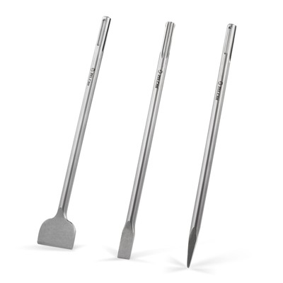 Chisel Set with SDS Max Shanks 3pc Masonry Concrete Drill Bit Set 18'' Flat Po...