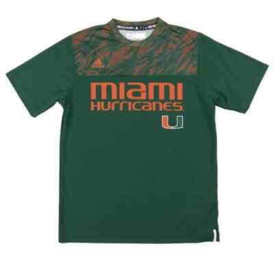 Miami Hurricanes Adidas Green Climalite Performance Player Tee Shirt XL NEW!!