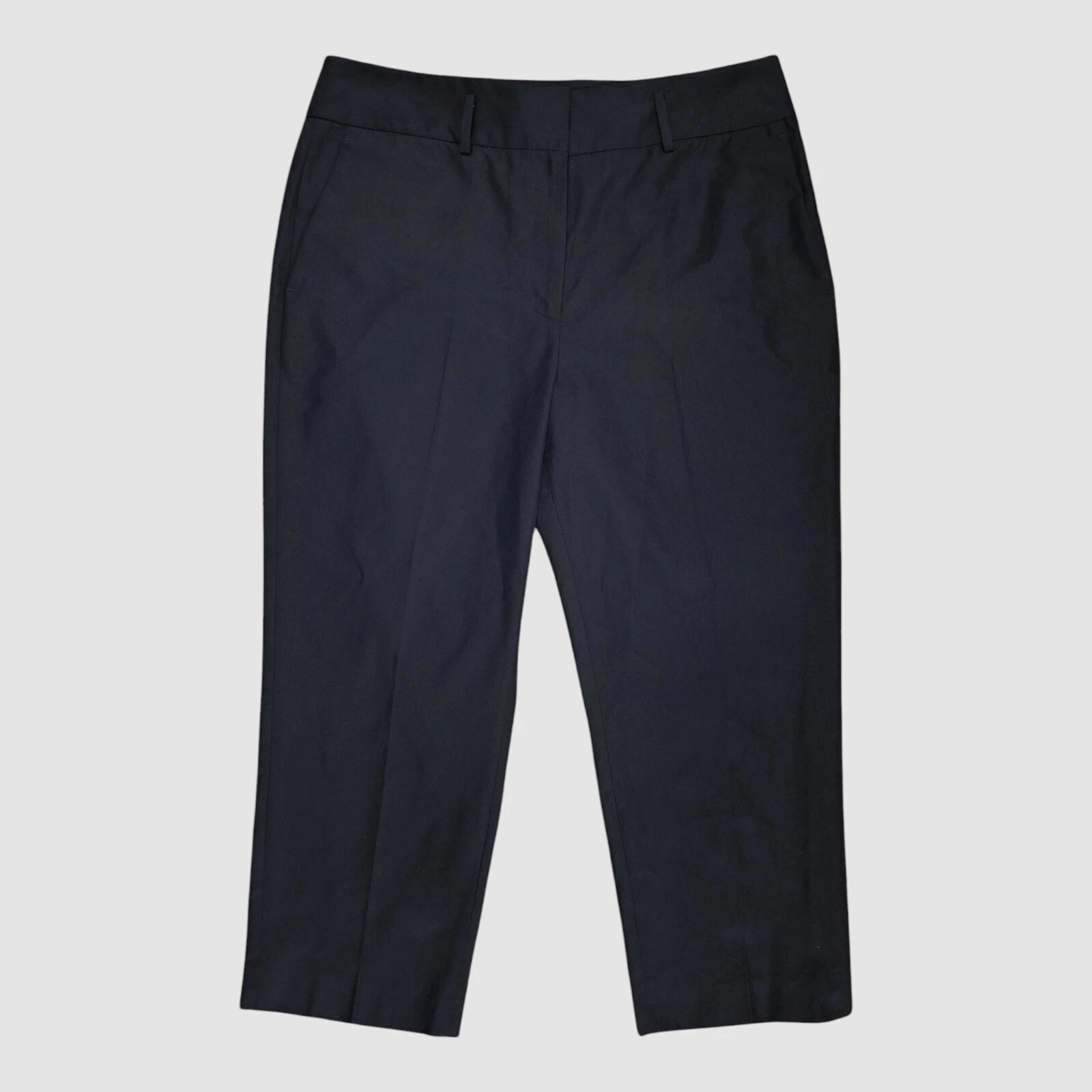DKNY Women's Blue Mid-Rise Straight-Leg Capri Pants Petite Size 14P
