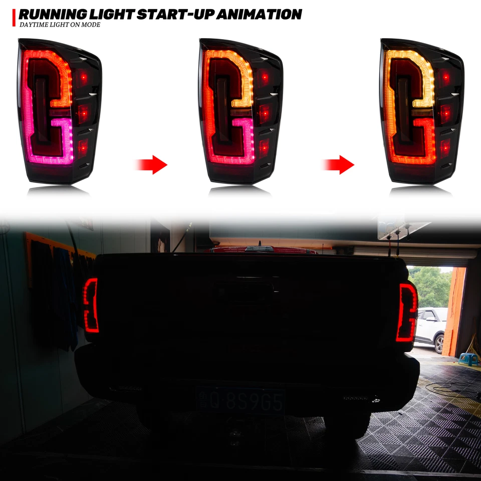 LED RGB 尾灯适用于丰田塔科马 2016 - 2021 应用程序控制顺序后灯 — 第 3/4 张图片