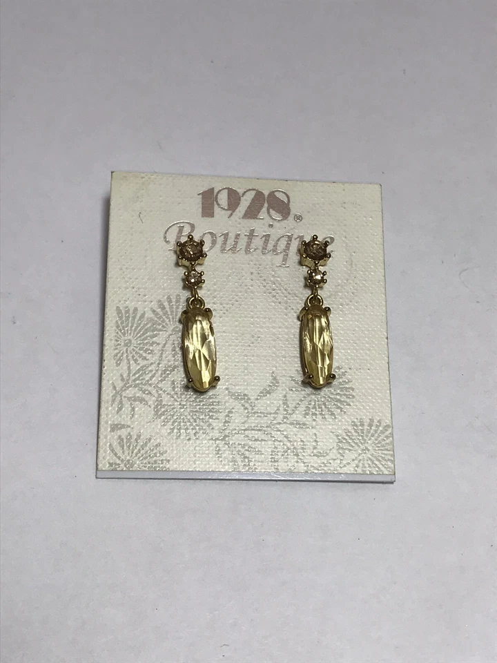 Pendientes de Moda 1928 Starburst Pendientes Colgantes Amarillo Estrás NUEVO Foto 2 de 3