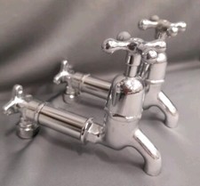 CHROME WALL MOUNTED KITCHEN TAPS IDEAL 4 BELFAST SINK,  REFURBISHED 16CM SPOUT