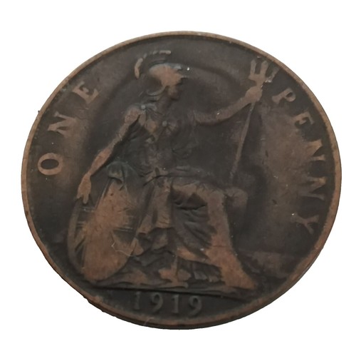 1-15イギリス　1ペニー　銅貨　1919年 プレスエラー　ジョージ 1-15イギリス 1ペニー 銅貨 1919年 プレスエラー ジョージ 1-15