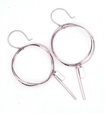 14k Rose Gold Filled Large Ellipse Hoop Earrings With Reflective Drops Handmade