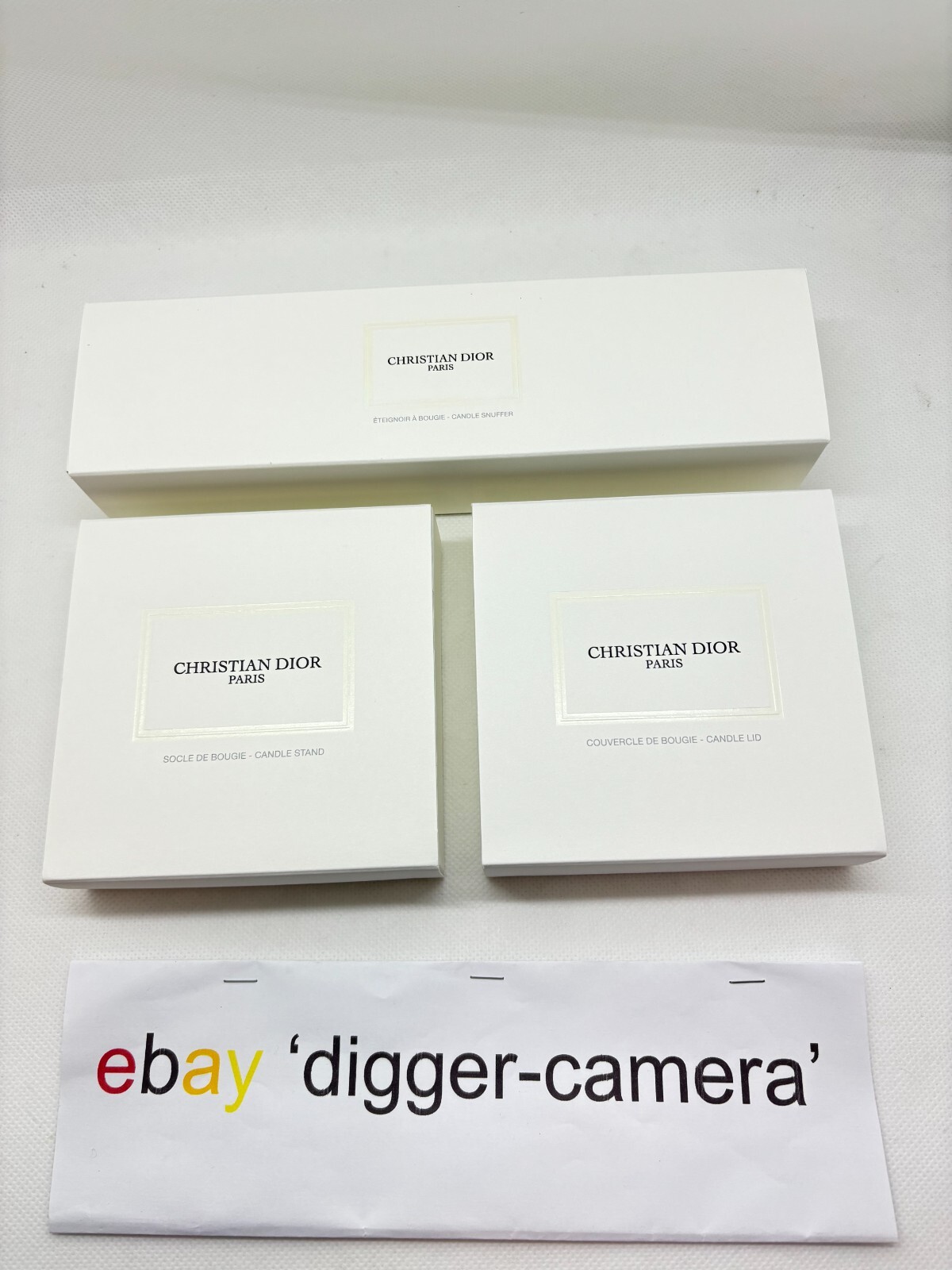 Christian Dior Set of Silver Candle Snuffer Stand Cover New F/S eBay