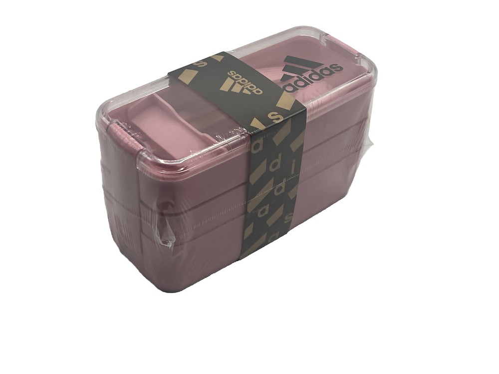 Adidas Bento Box Pink w/ Utensils Sports On The Go 3 Layer Level Box Promo Item