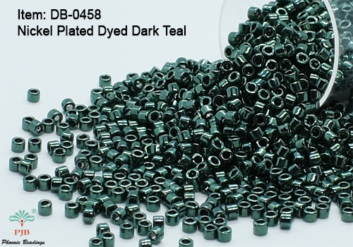 Miyuki Delicas 11/0 Nickel Plated Dyed Dark Teal Seed Beads DB-458 - Picture 1 of 1