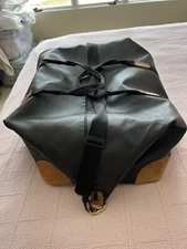 Delsey (France) Oversized Duffle, Weekender Flight Travel Black W/Tan 24” X 17”