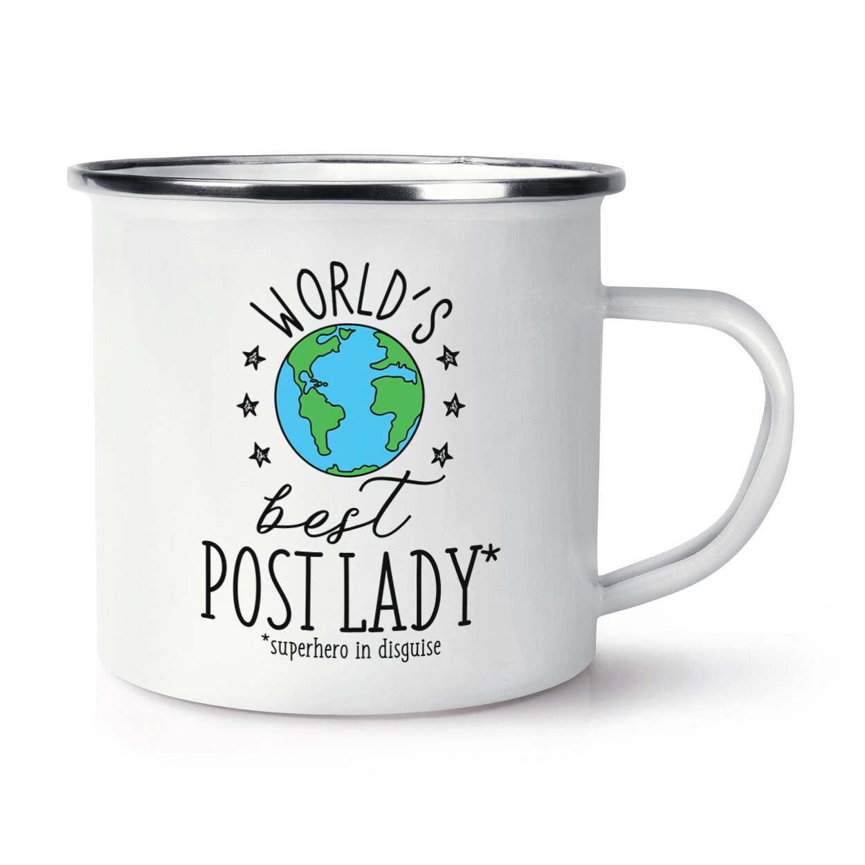 World's Best Post Lady Enamel Mug Cup Funny Joke Favourite Postman