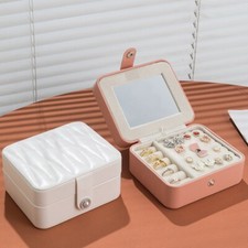 Small Jewelry Box Necklace Ring Storage Organizer Mini case Travel Jewelry Box