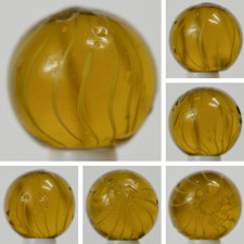 Handmade Gooseberry Marble, Amber Glass, 11/16 in, Near Mint-, Germany, S1417