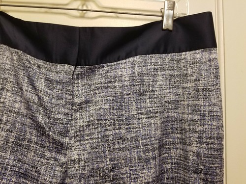 Pantalones Ann Taylor con estampado de pierna ancha junto a piscina, poliéster, azul, ins 30, talla 12P, nuevos con etiquetas - Imagen 5 de 10